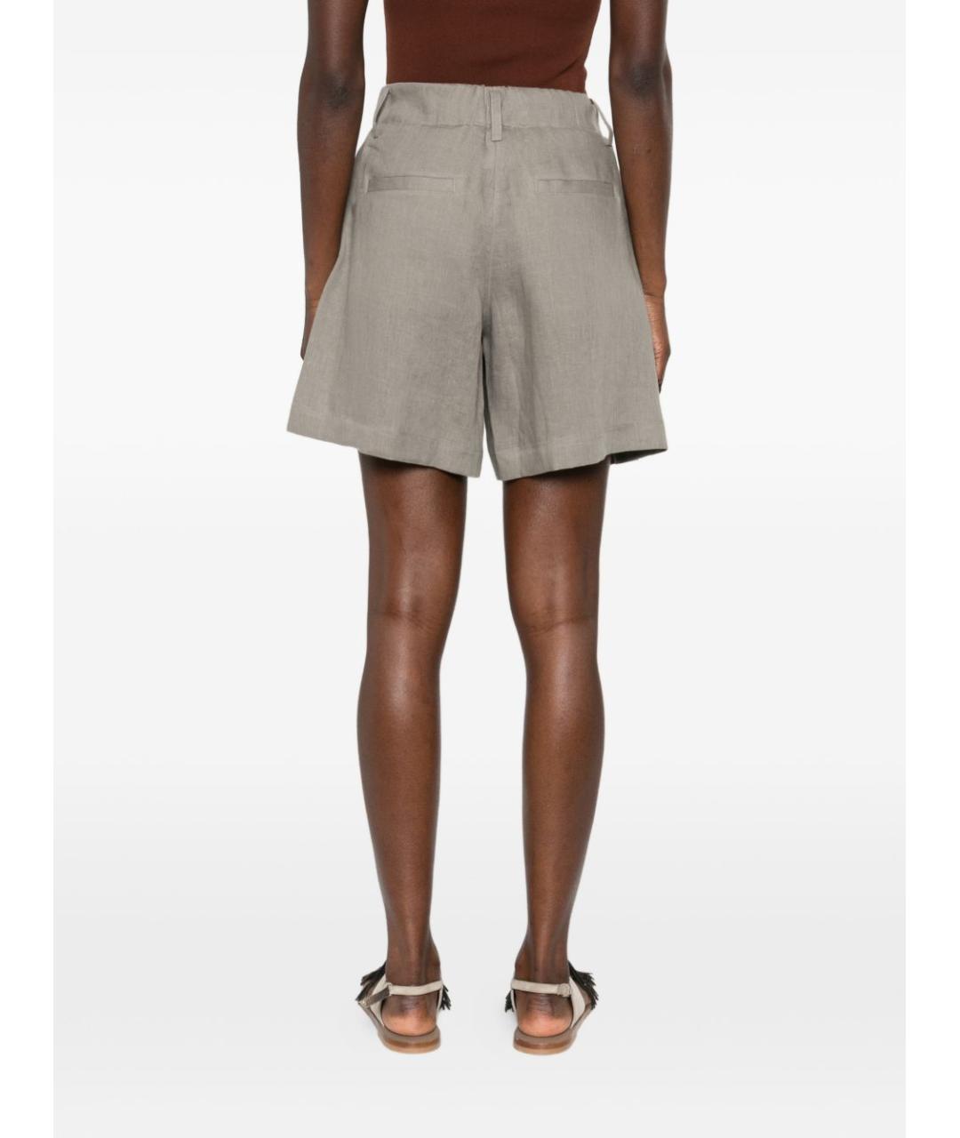 BRUNELLO CUCINELLI Хаки льняные шорты, фото 3