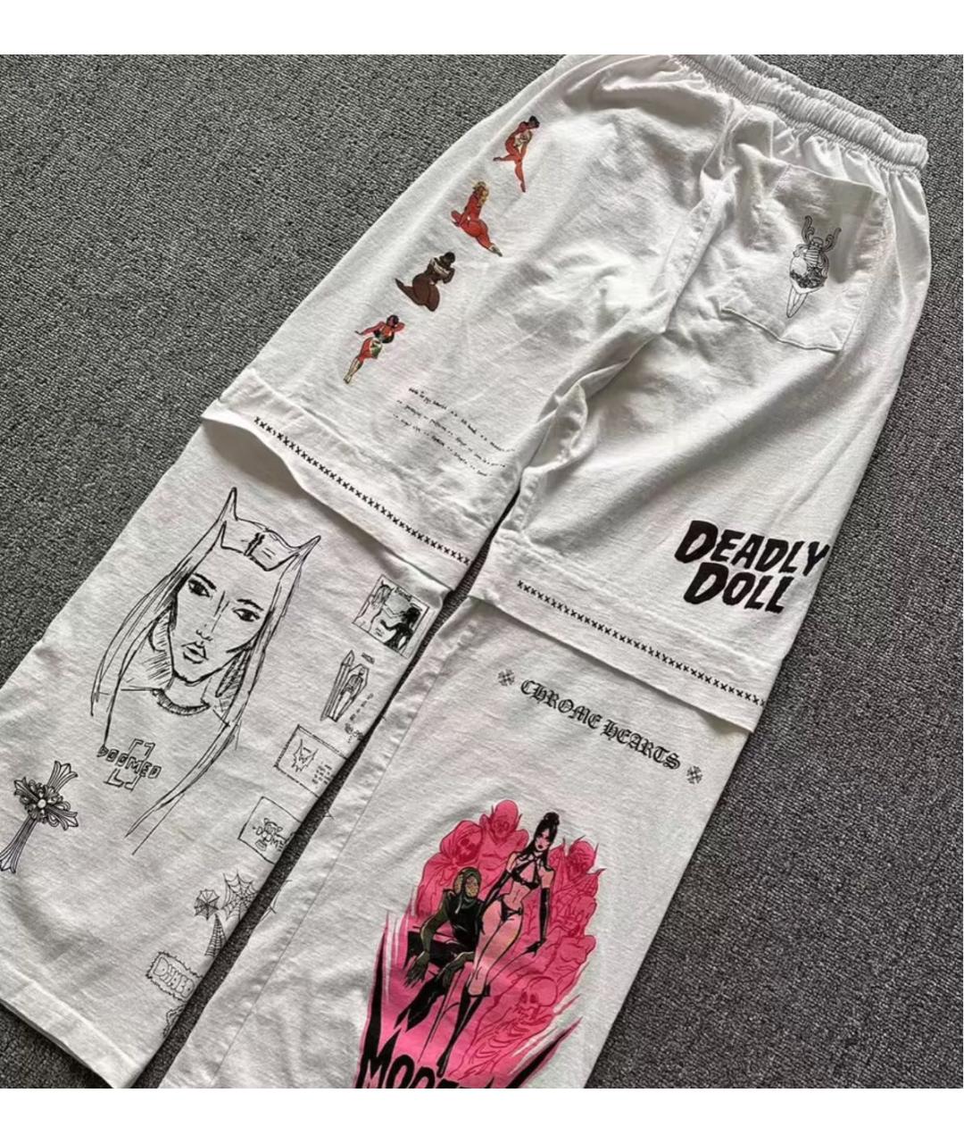 CHROME HEARTS Мульти хлопковые повседневные брюки, фото 3