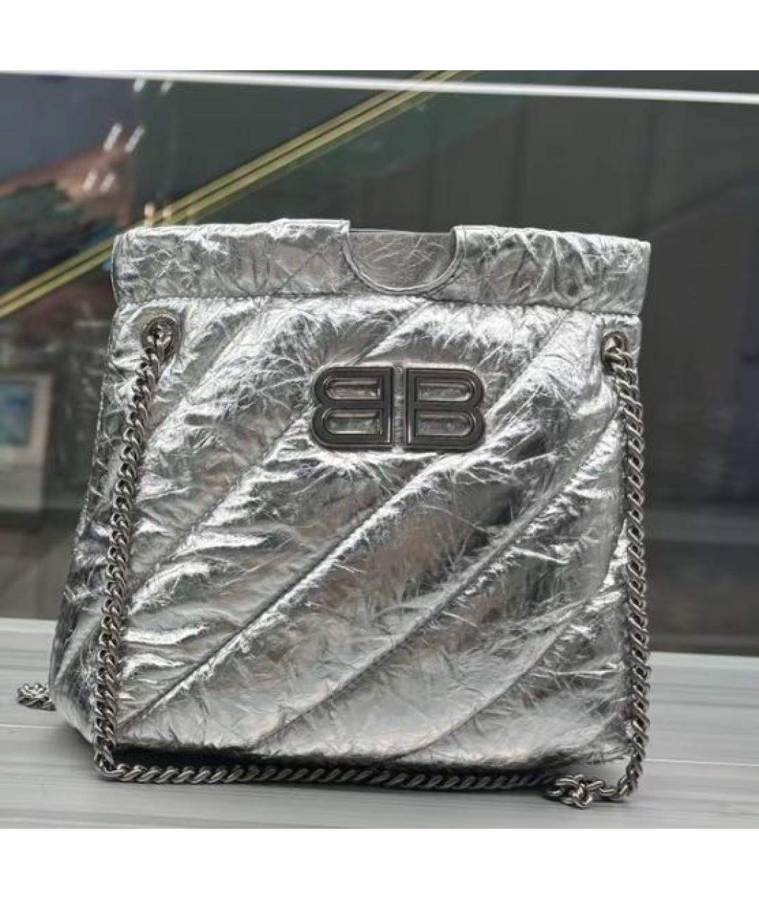 BALENCIAGA Серебряная сумка с короткими ручками, фото 4