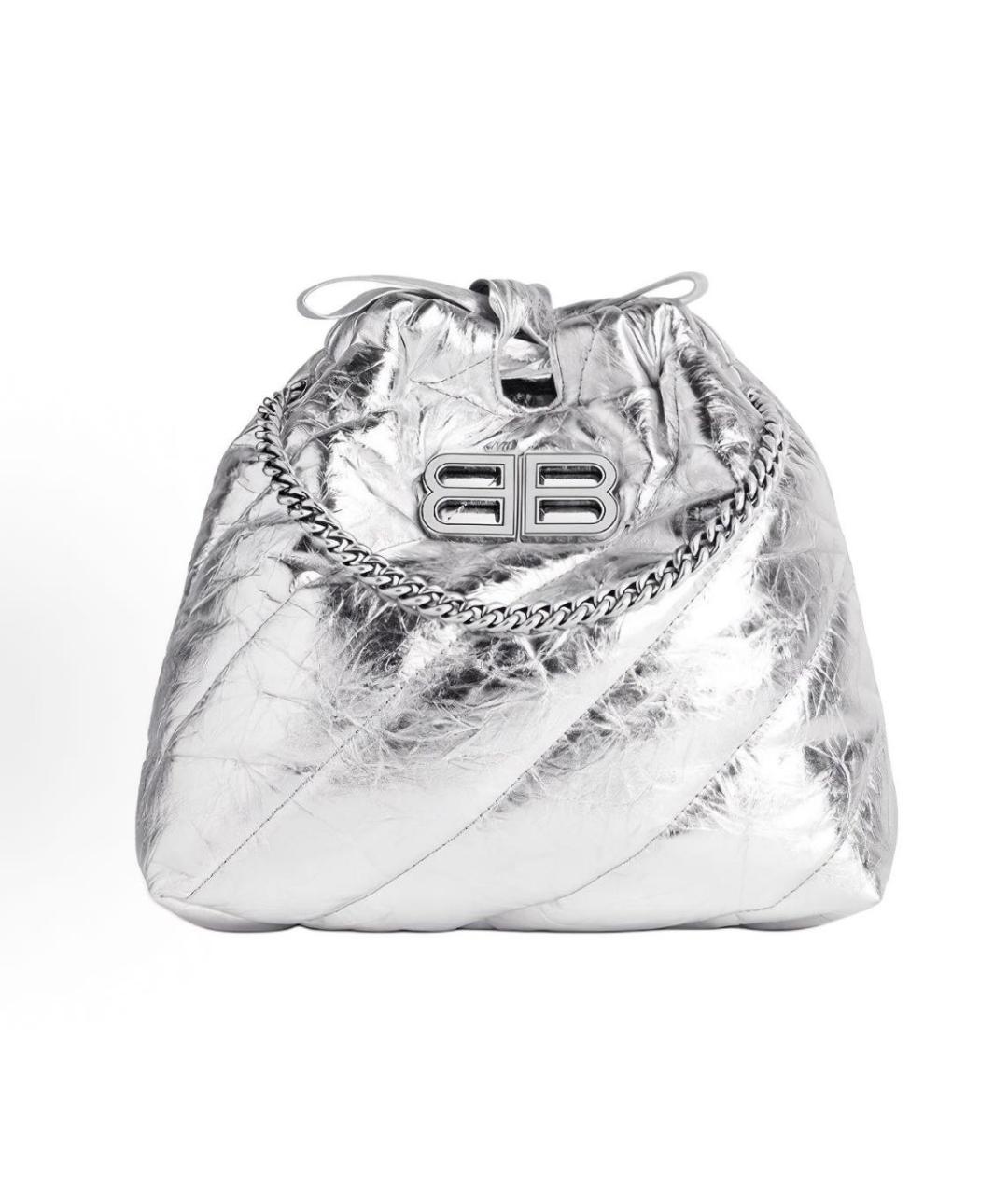 BALENCIAGA Серебряная сумка с короткими ручками, фото 5