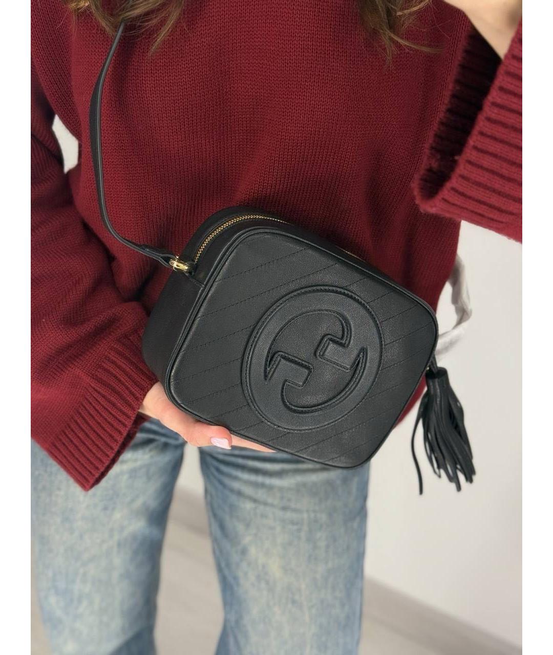 GUCCI Черная кожаная сумка через плечо, фото 4