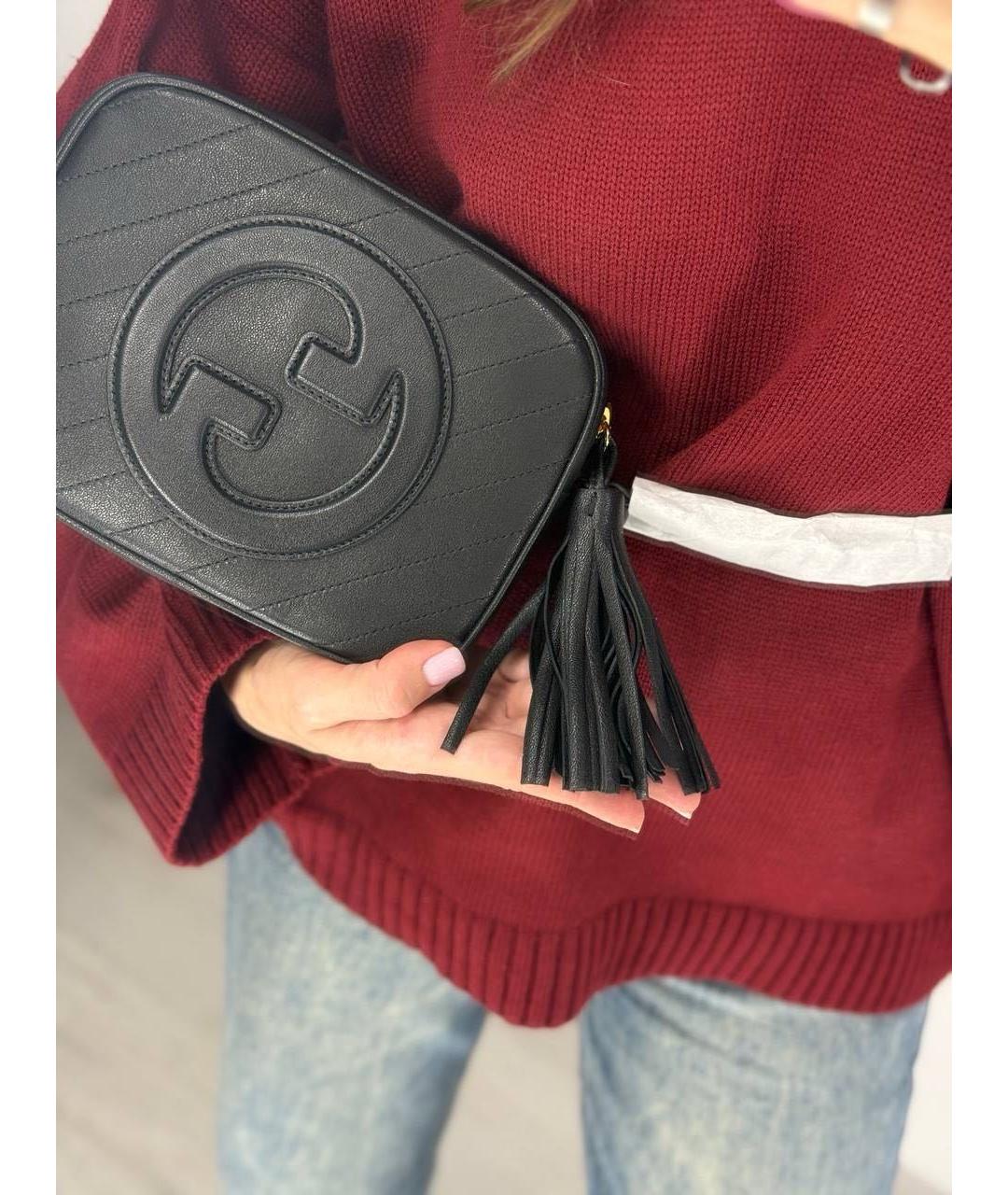 GUCCI Черная кожаная сумка через плечо, фото 3