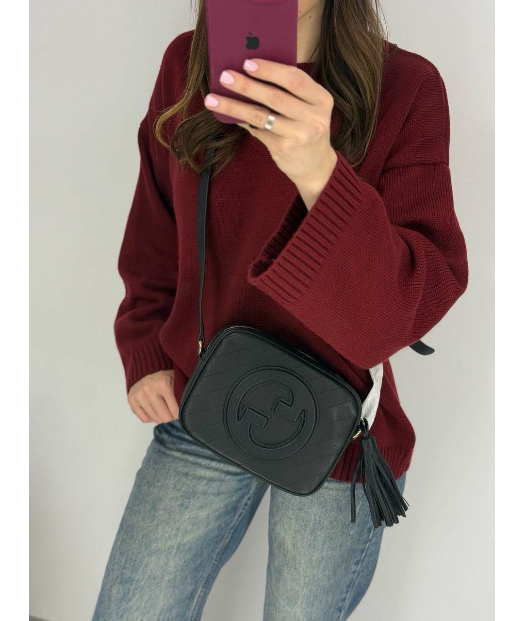 GUCCI Черная кожаная сумка через плечо, фото 5