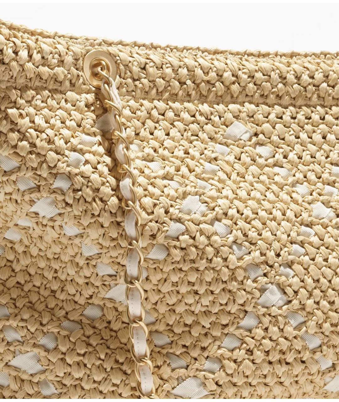 CHANEL Бежевая пелетеная сумка тоут, фото 4