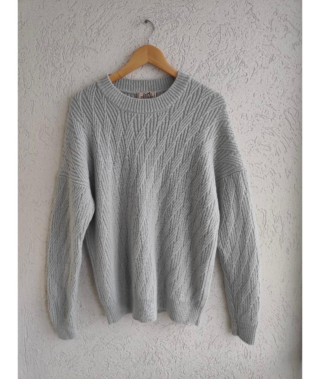 HERMES Голубой кашемировый джемпер / свитер, фото 10