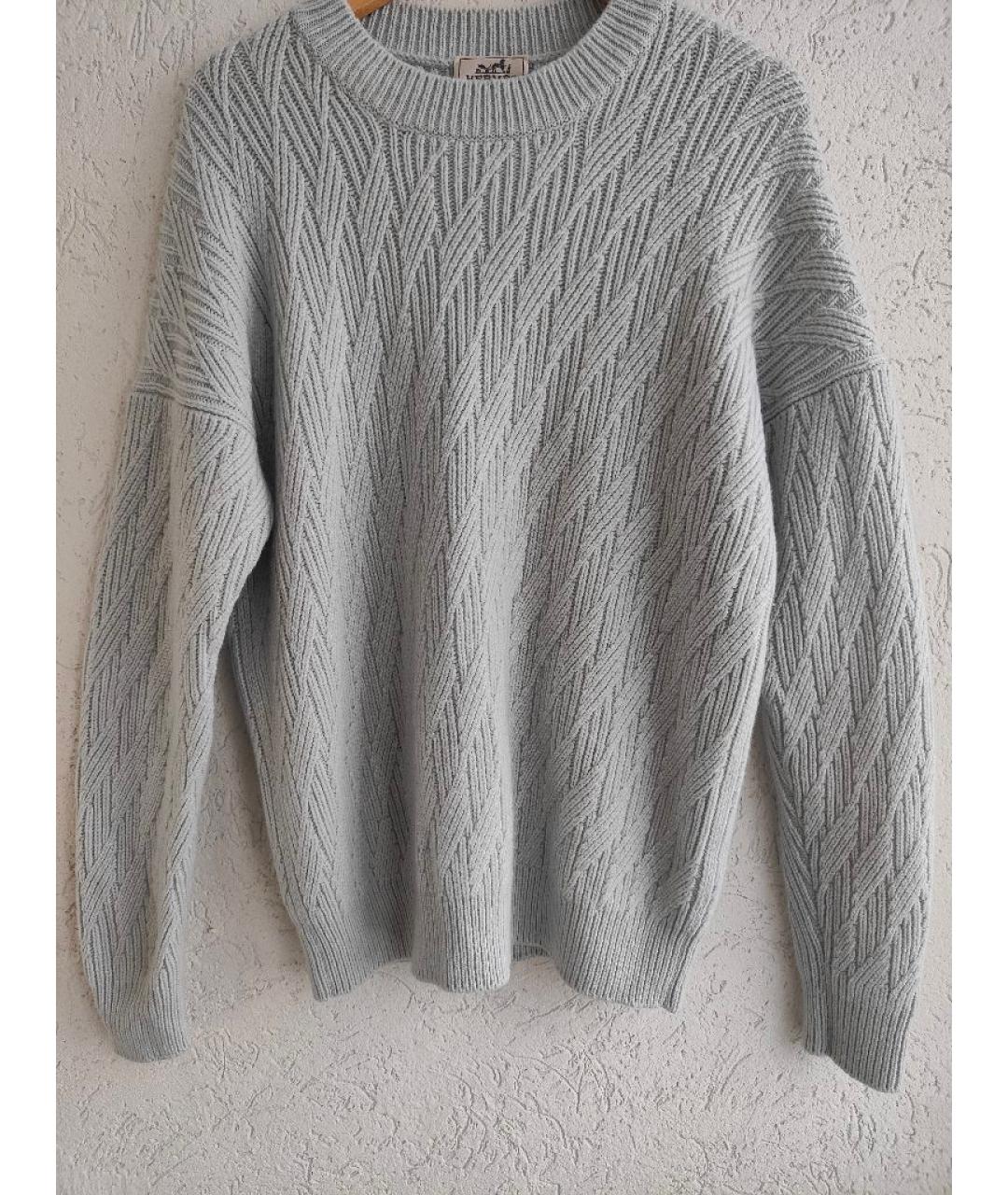 HERMES Голубой кашемировый джемпер / свитер, фото 4