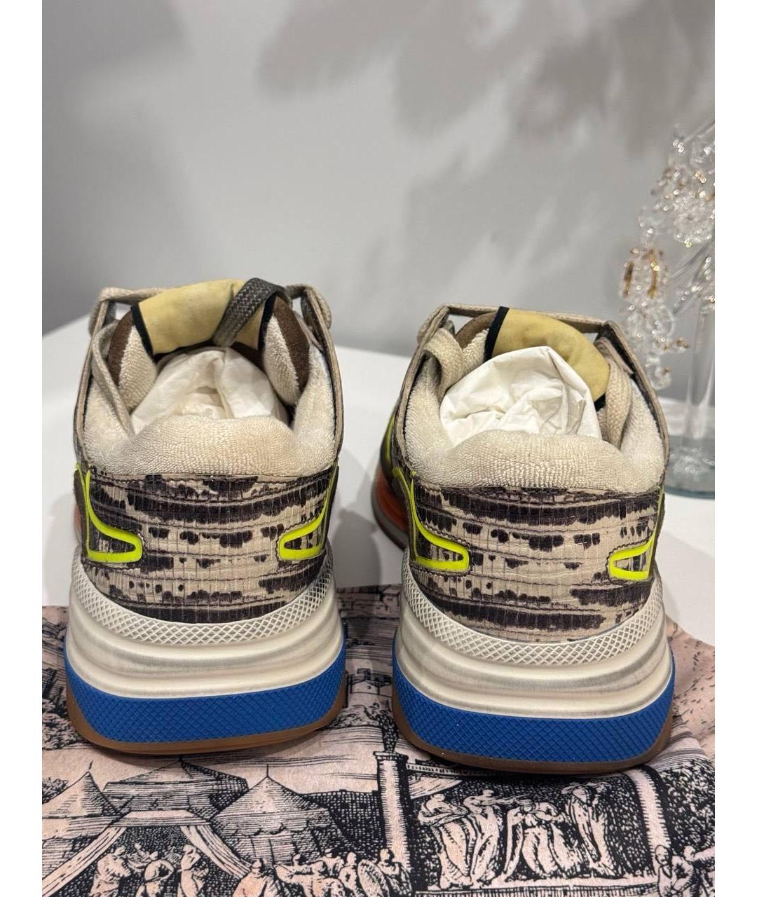 GUCCI Коричневые замшевые кроссовки, фото 4