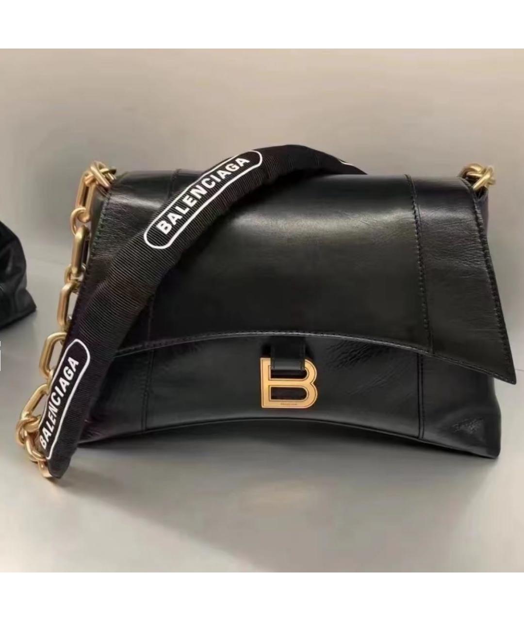 BALENCIAGA Черная кожаная сумка через плечо, фото 4