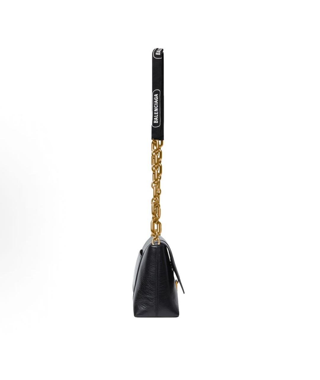 BALENCIAGA Черная кожаная сумка через плечо, фото 3