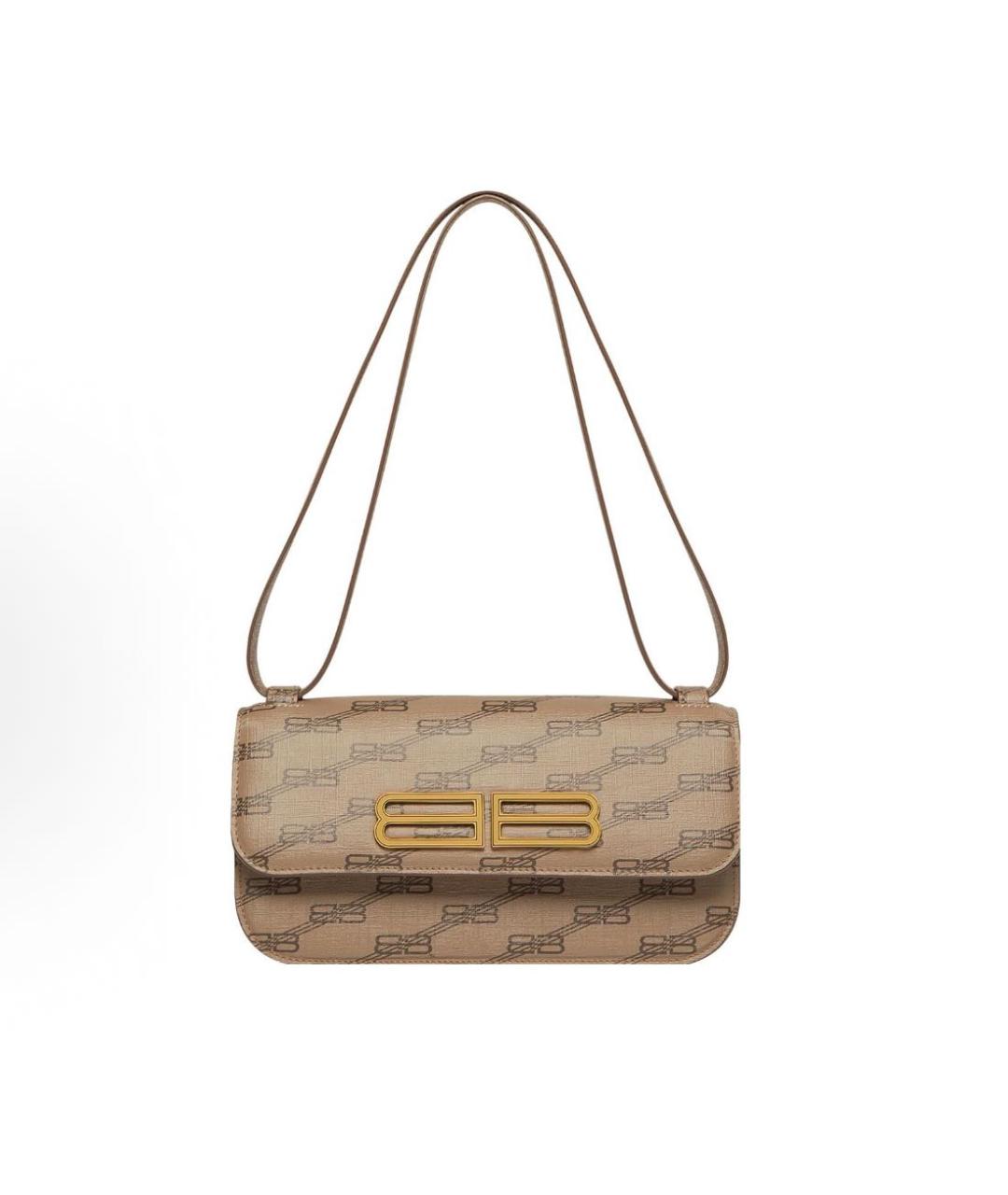 BALENCIAGA Бежевая кожаная сумка через плечо, фото 5