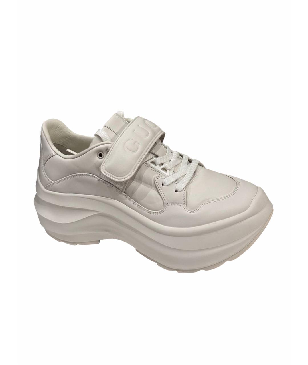 GUCCI Бежевые кожаные кроссовки, фото 1