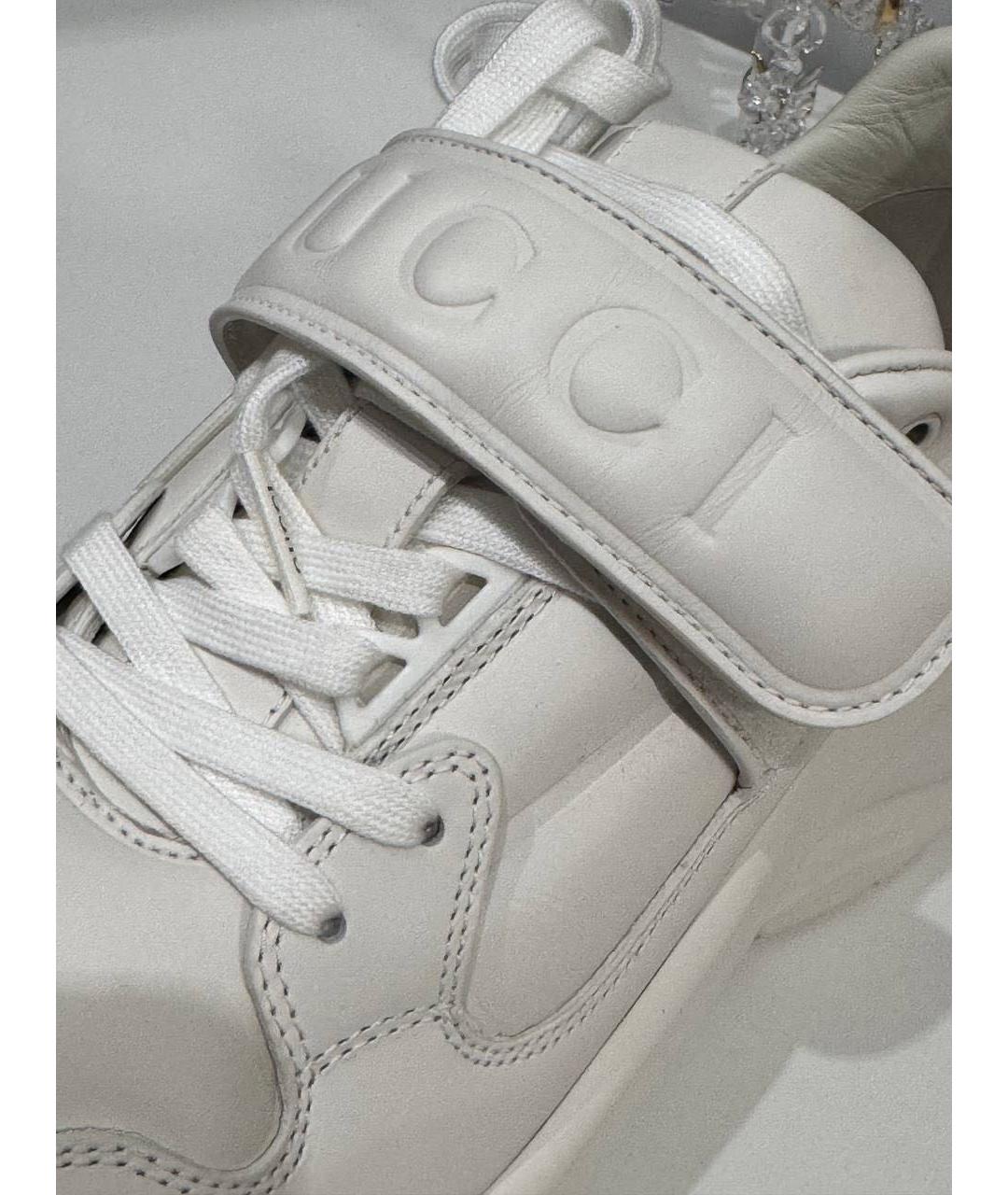 GUCCI Бежевые кожаные кроссовки, фото 3