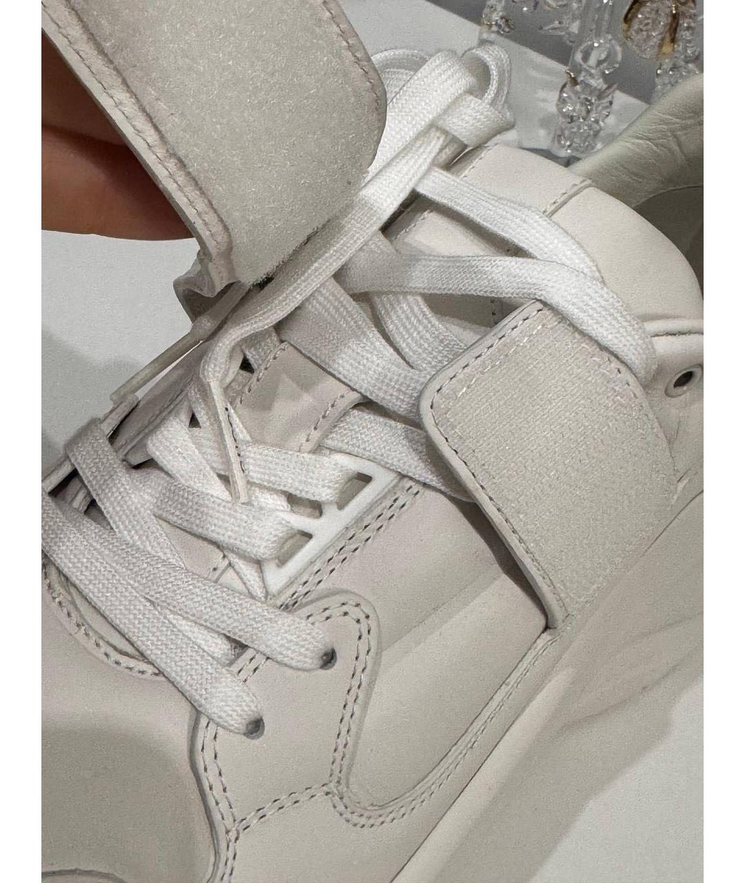 GUCCI Бежевые кожаные кроссовки, фото 2