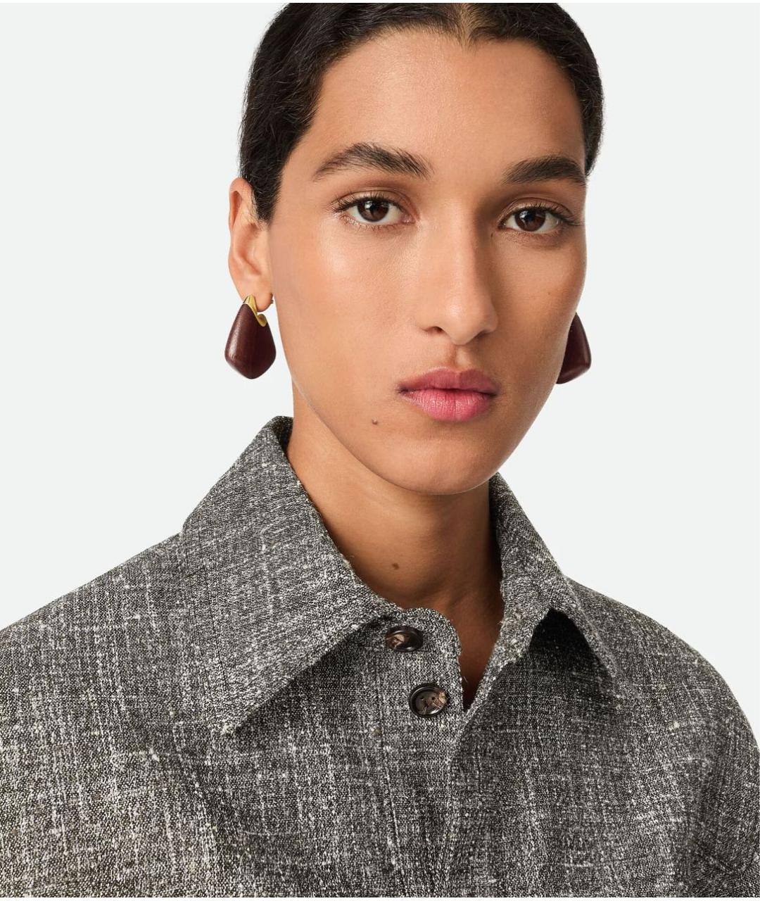 BOTTEGA VENETA Коричневые серебряные серьги, фото 2