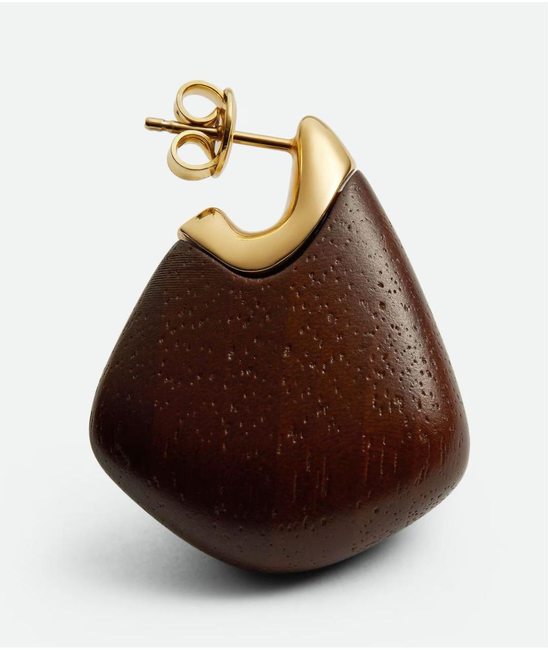 BOTTEGA VENETA Коричневые серебряные серьги, фото 3