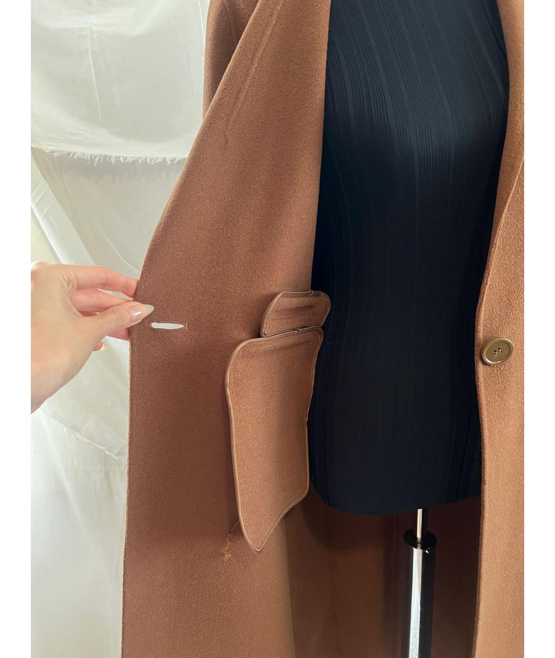 PINKO Коричневое шерстяное пальто, фото 8