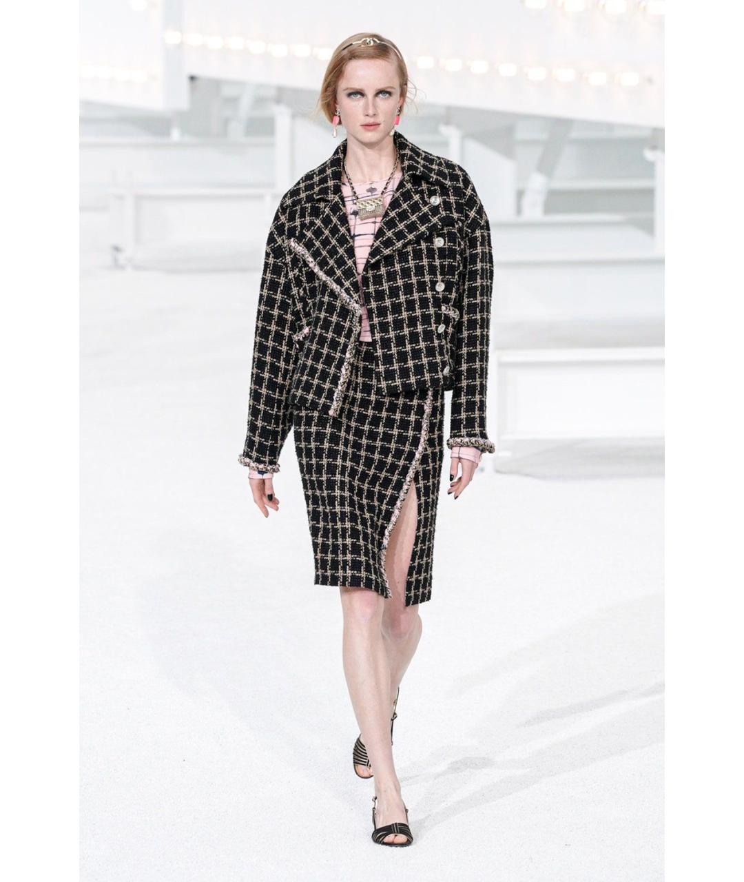 CHANEL Черный твидовый жакет/пиджак, фото 2