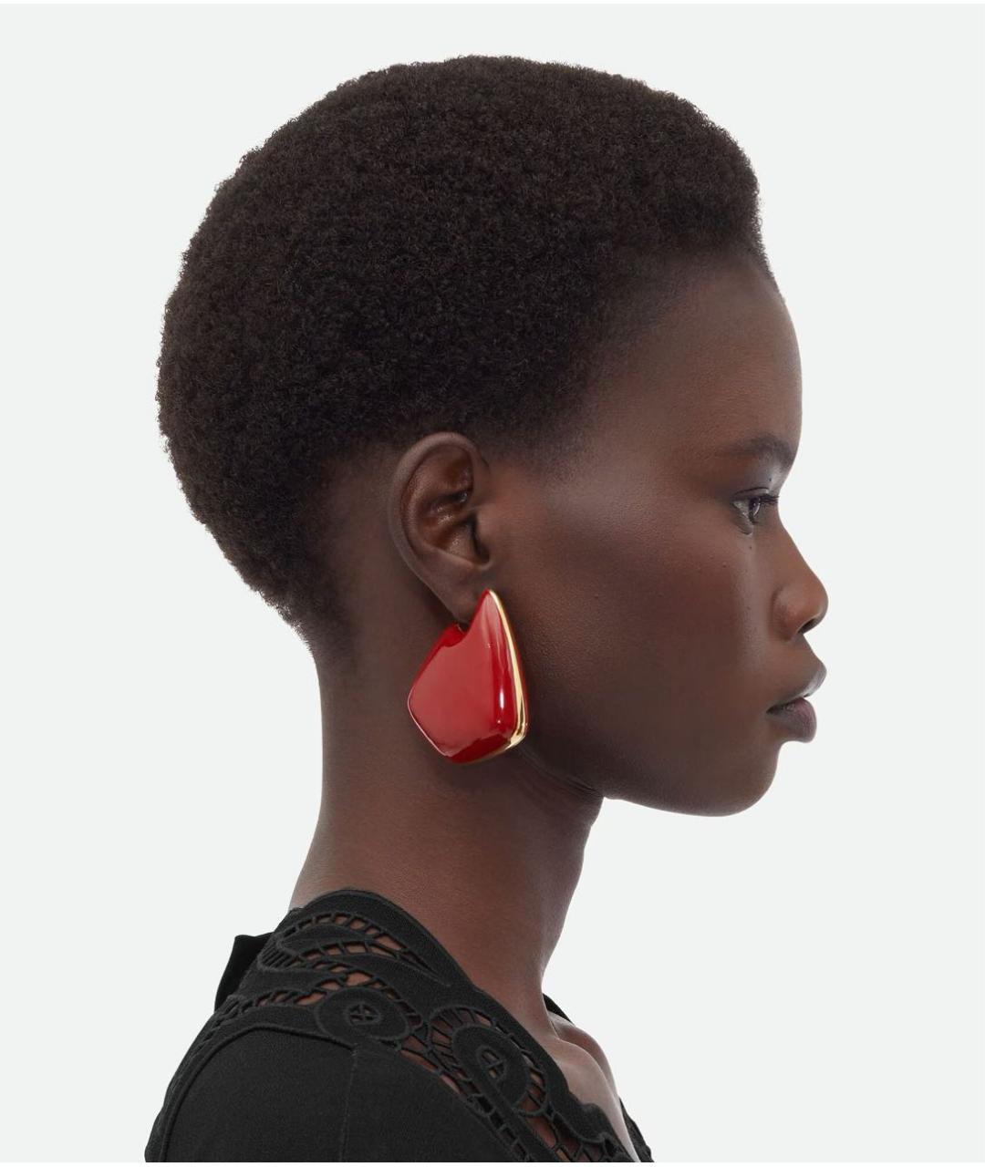 BOTTEGA VENETA Красные серебряные серьги, фото 4