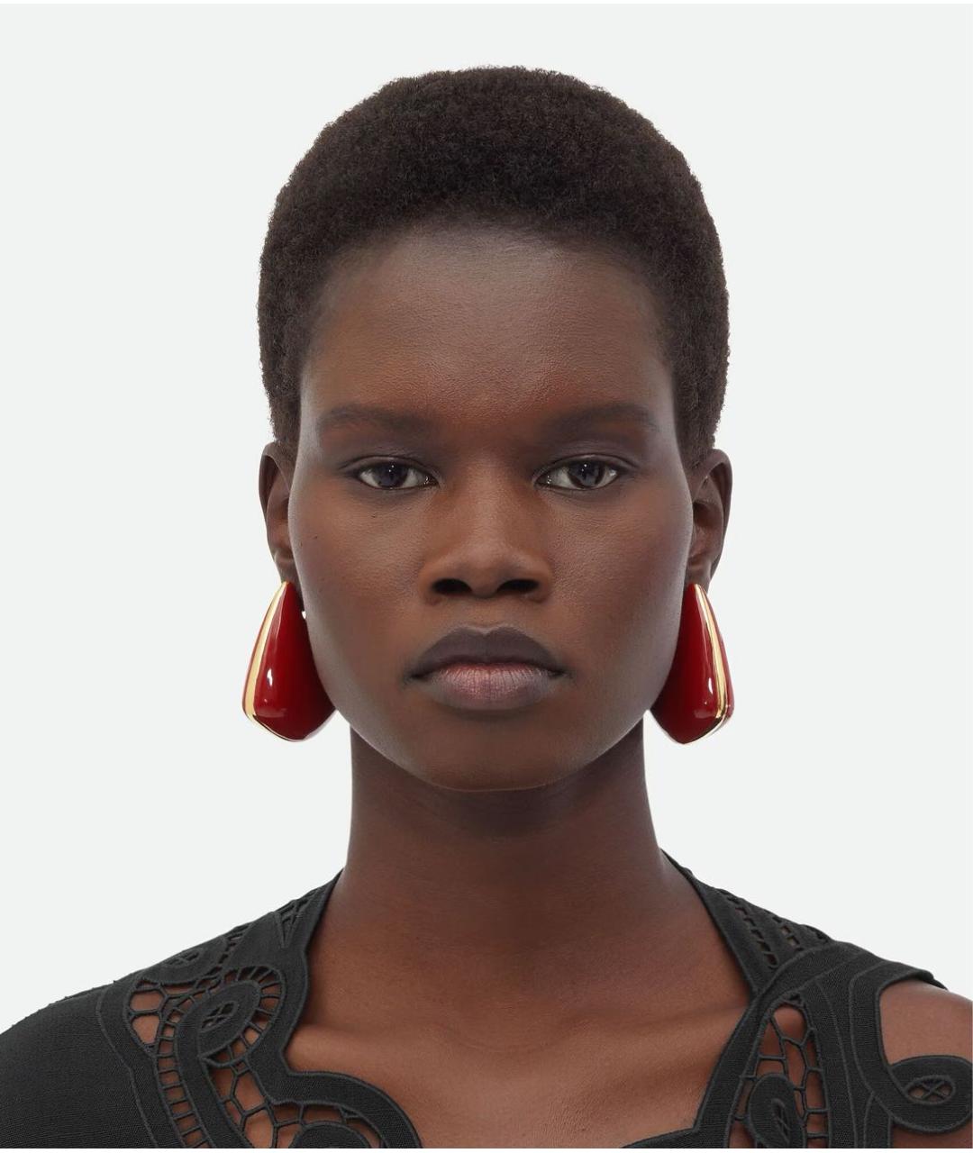 BOTTEGA VENETA Красные серебряные серьги, фото 2