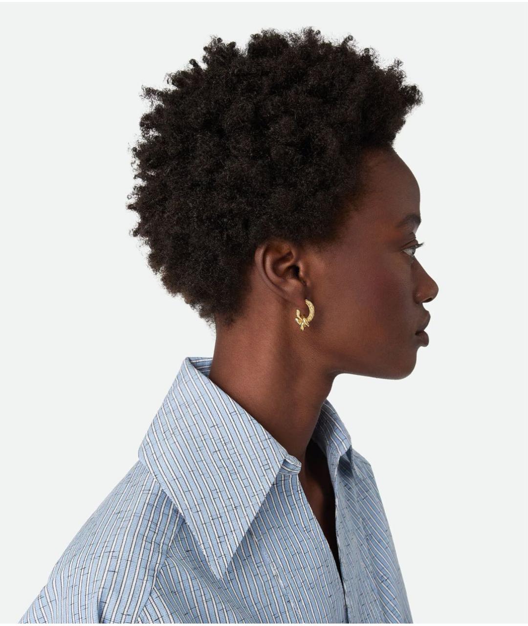 BOTTEGA VENETA Золотые серебряные серьги, фото 2