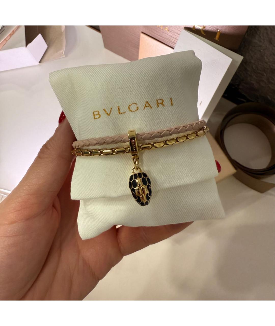 BVLGARI Розовый латунный браслет, фото 2