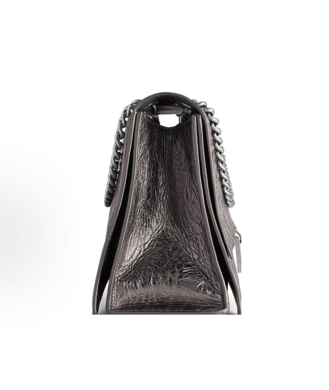 BALENCIAGA Серебряная кожаная сумка через плечо, фото 4