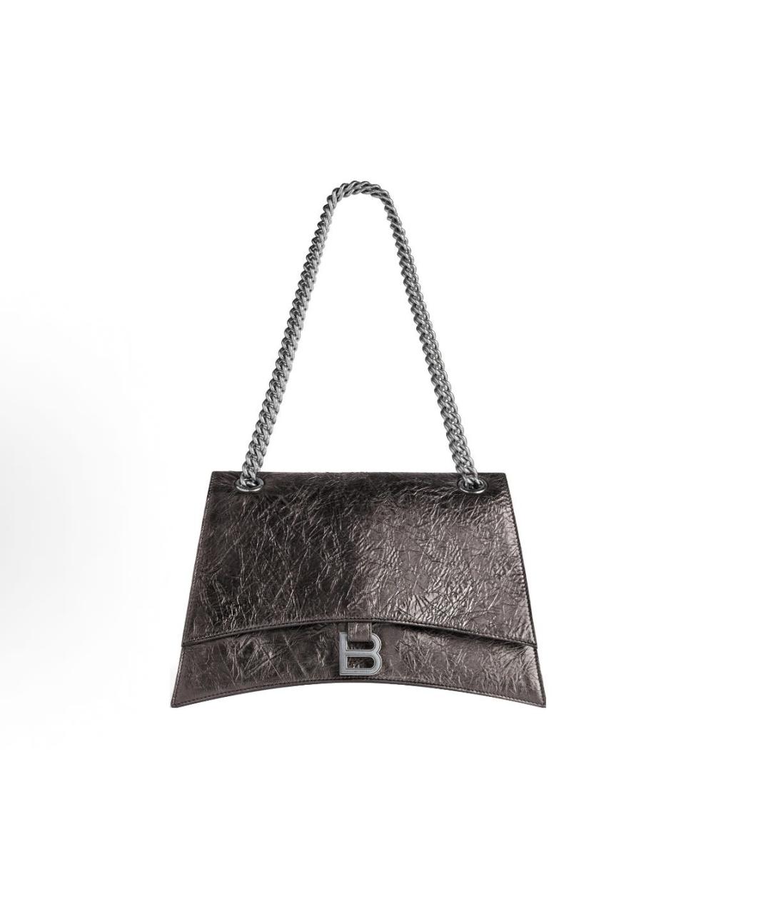 BALENCIAGA Серебряная кожаная сумка через плечо, фото 5