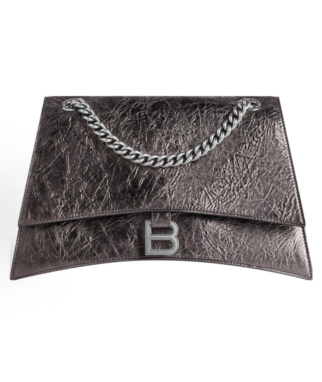 BALENCIAGA Серебряная кожаная сумка через плечо, фото 2