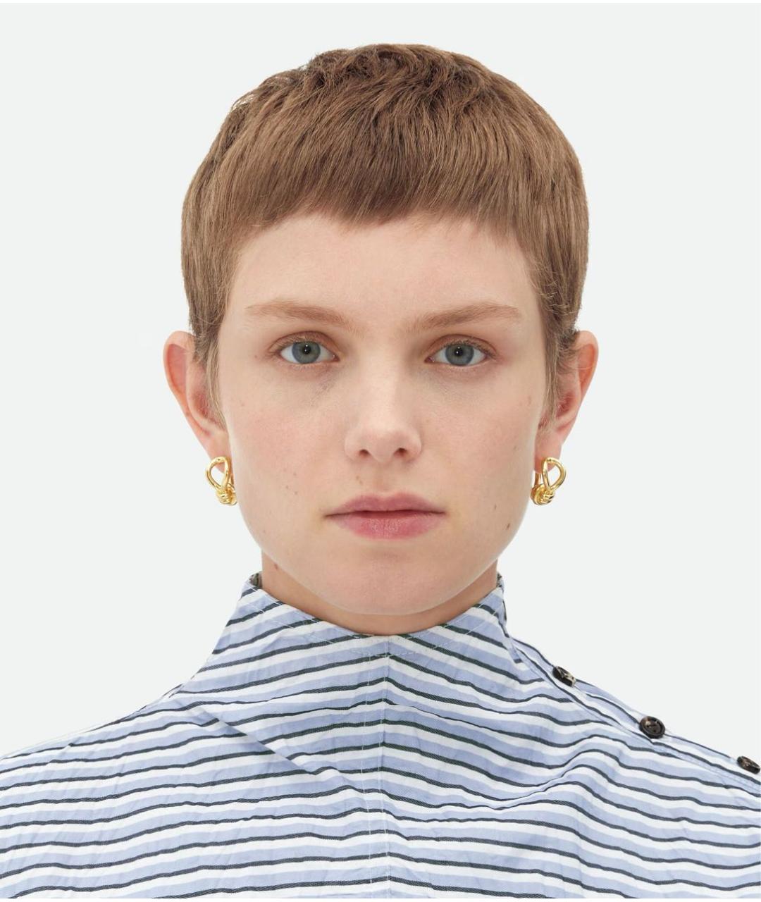 BOTTEGA VENETA Золотые серебряные серьги, фото 2