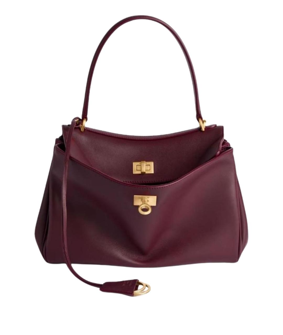 BALENCIAGA Бордовая кожаная сумка с короткими ручками, фото 1