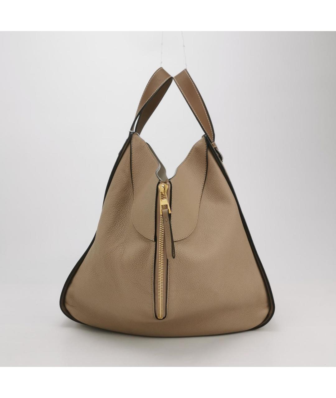 LOEWE Бежевая кожаная сумка тоут, фото 3