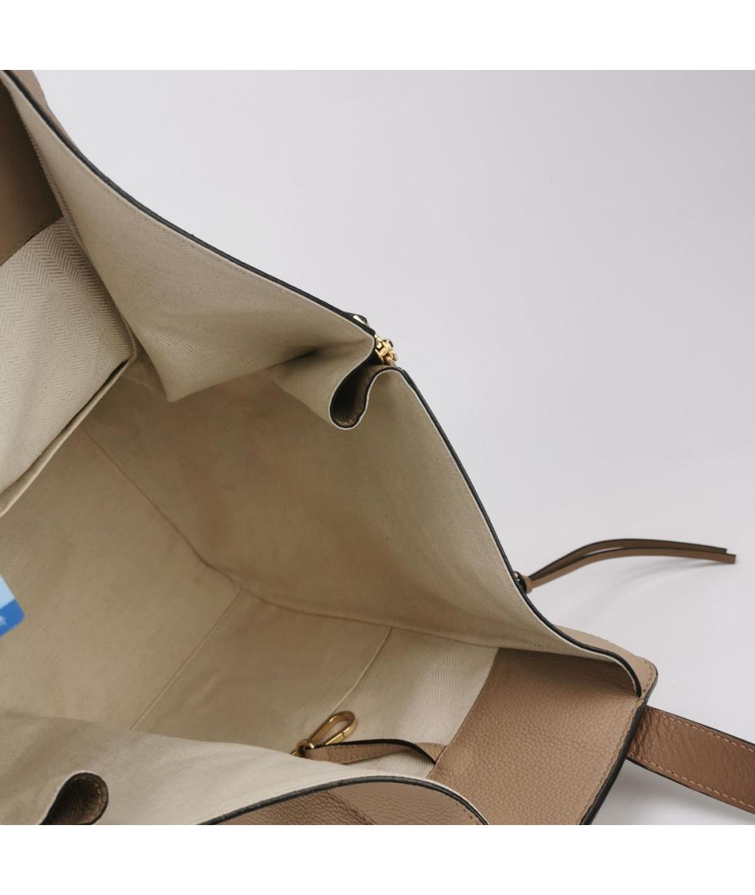 LOEWE Бежевая кожаная сумка тоут, фото 6