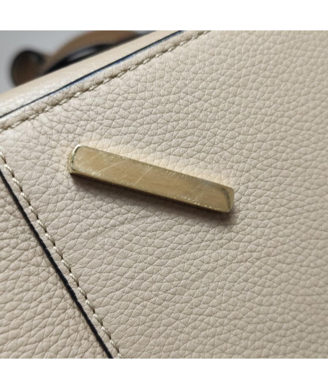 LOEWE Бежевая кожаная сумка тоут, фото 8