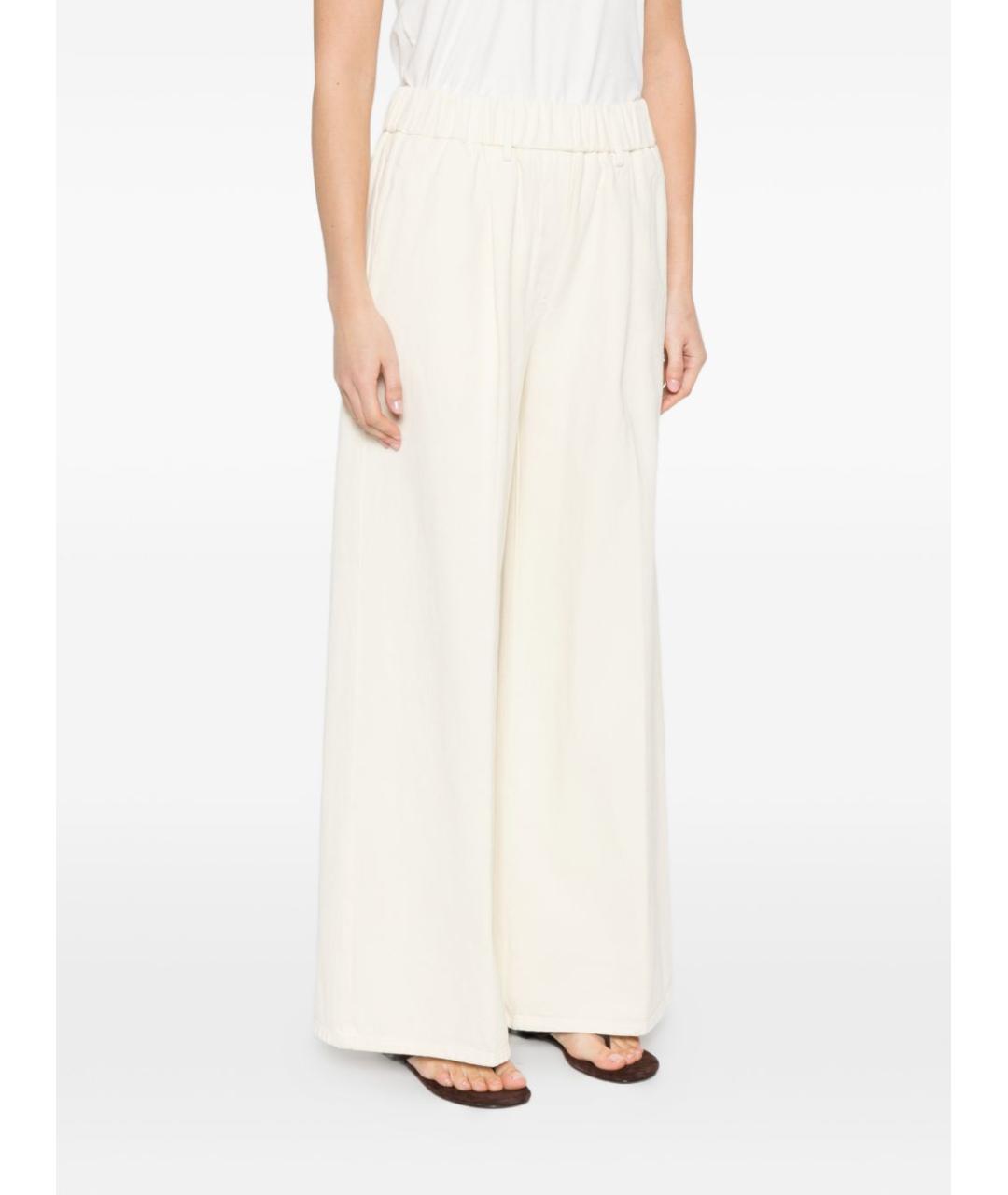 FORTE FORTE Белые хлопковые прямые брюки, фото 4