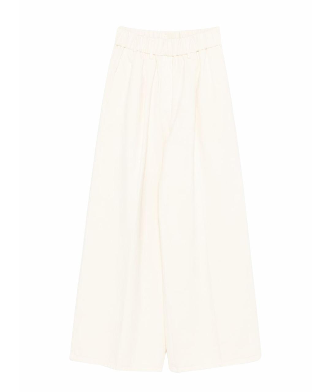 FORTE FORTE Белые хлопковые прямые брюки, фото 1