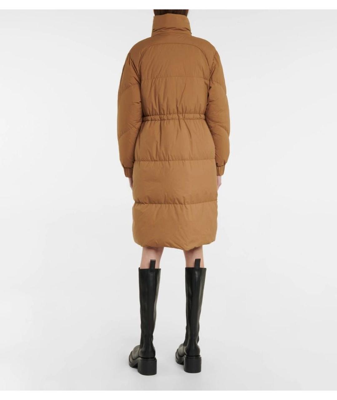 MONCLER Коричневый полиамидовый пуховик, фото 5