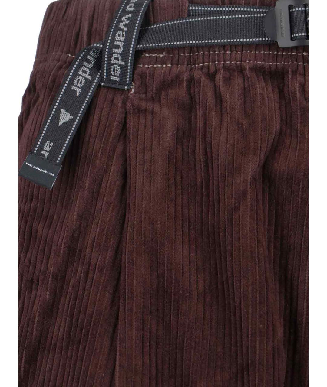 AND WANDER Коричневые хлопковые повседневные брюки, фото 5