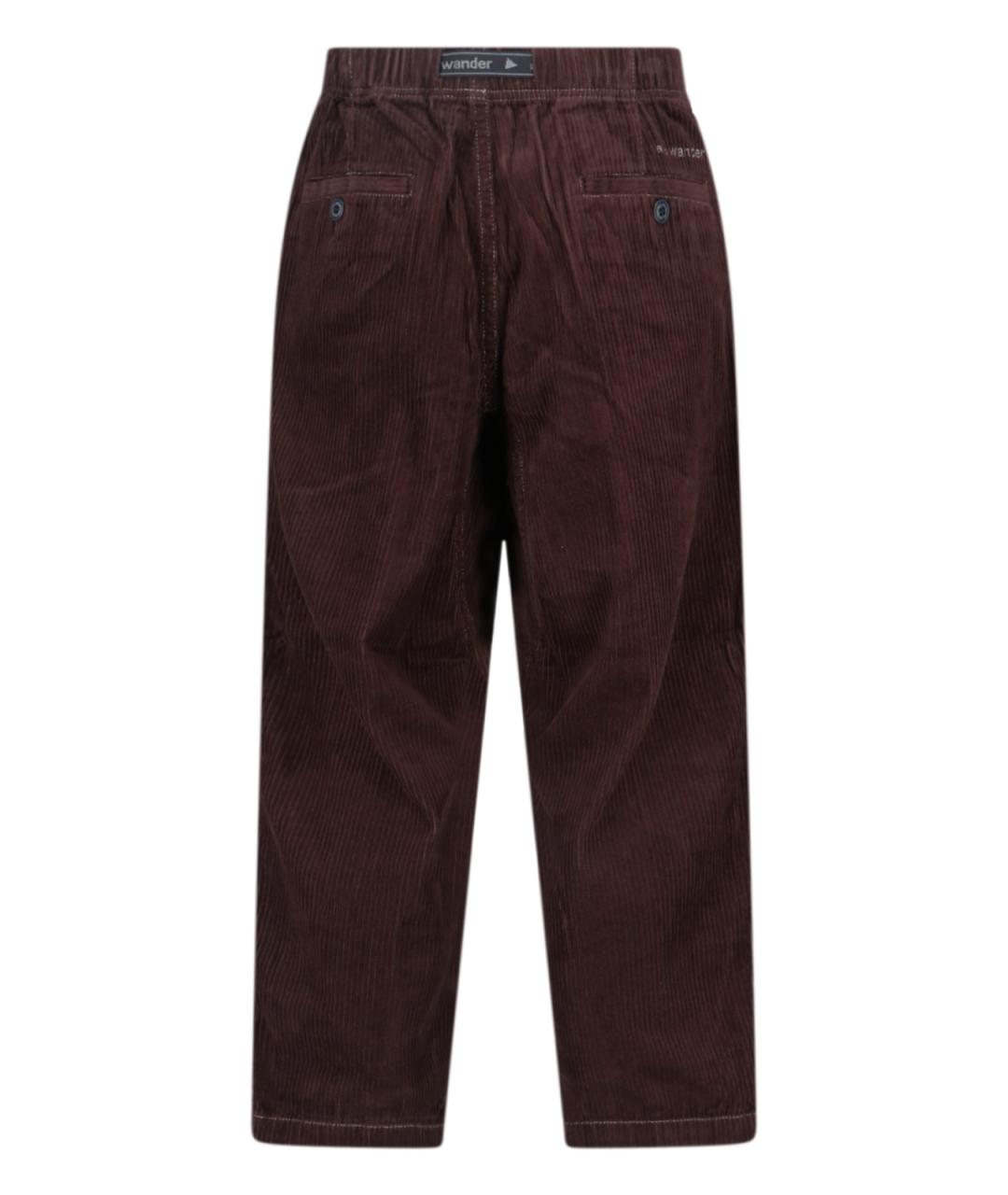 AND WANDER Коричневые хлопковые повседневные брюки, фото 2