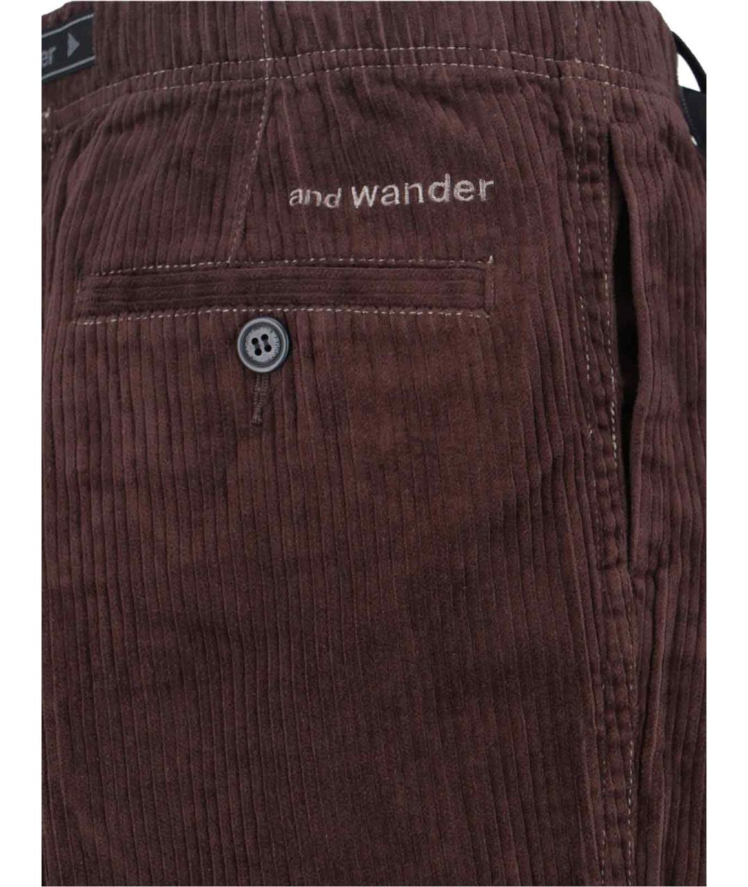 AND WANDER Коричневые хлопковые повседневные брюки, фото 4