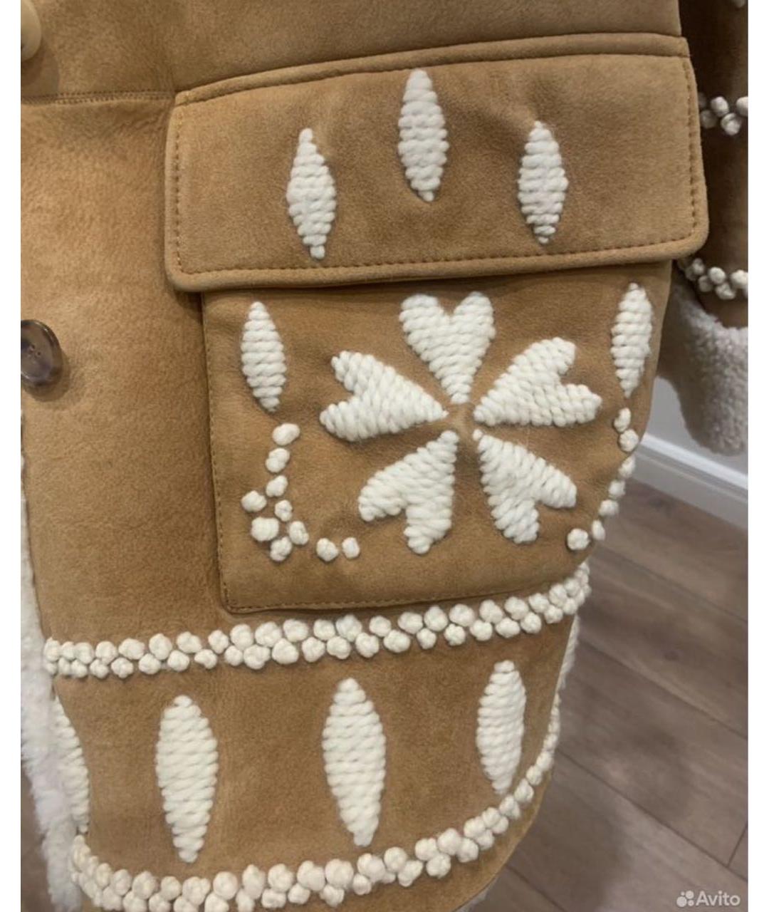 ERMANNO SCERVINO Бежевая дубленка, фото 4