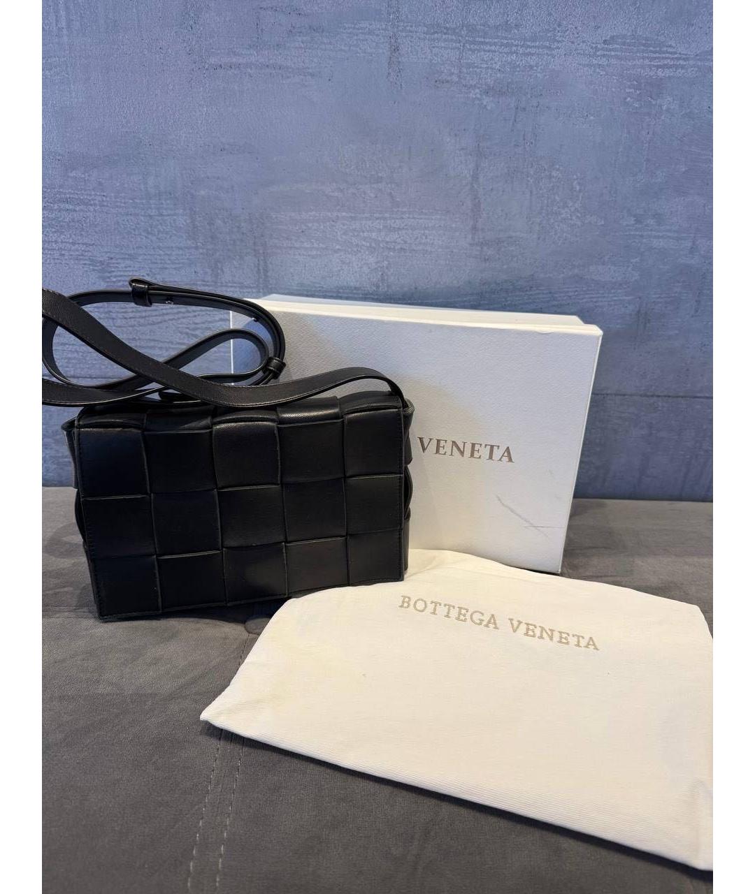 BOTTEGA VENETA Черная кожаная сумка через плечо, фото 7