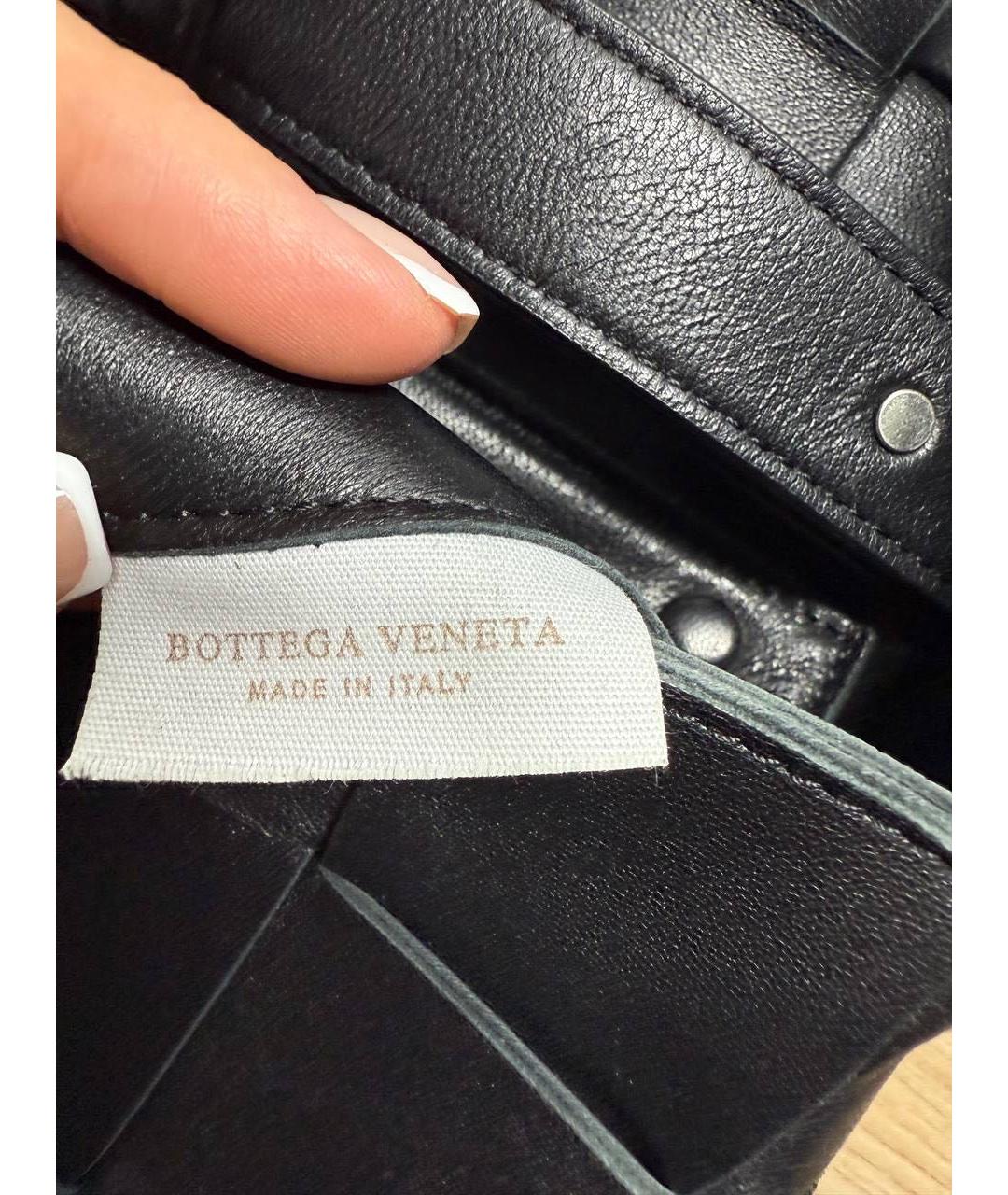 BOTTEGA VENETA Черная кожаная сумка через плечо, фото 5