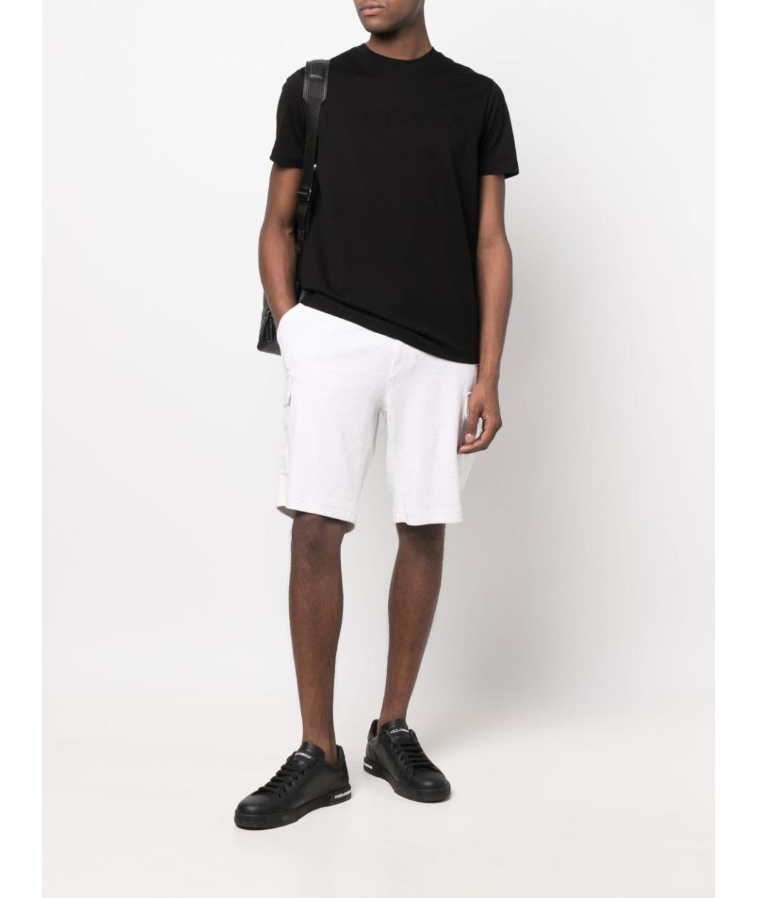 EMPORIO ARMANI Черная хлопковая футболка, фото 2