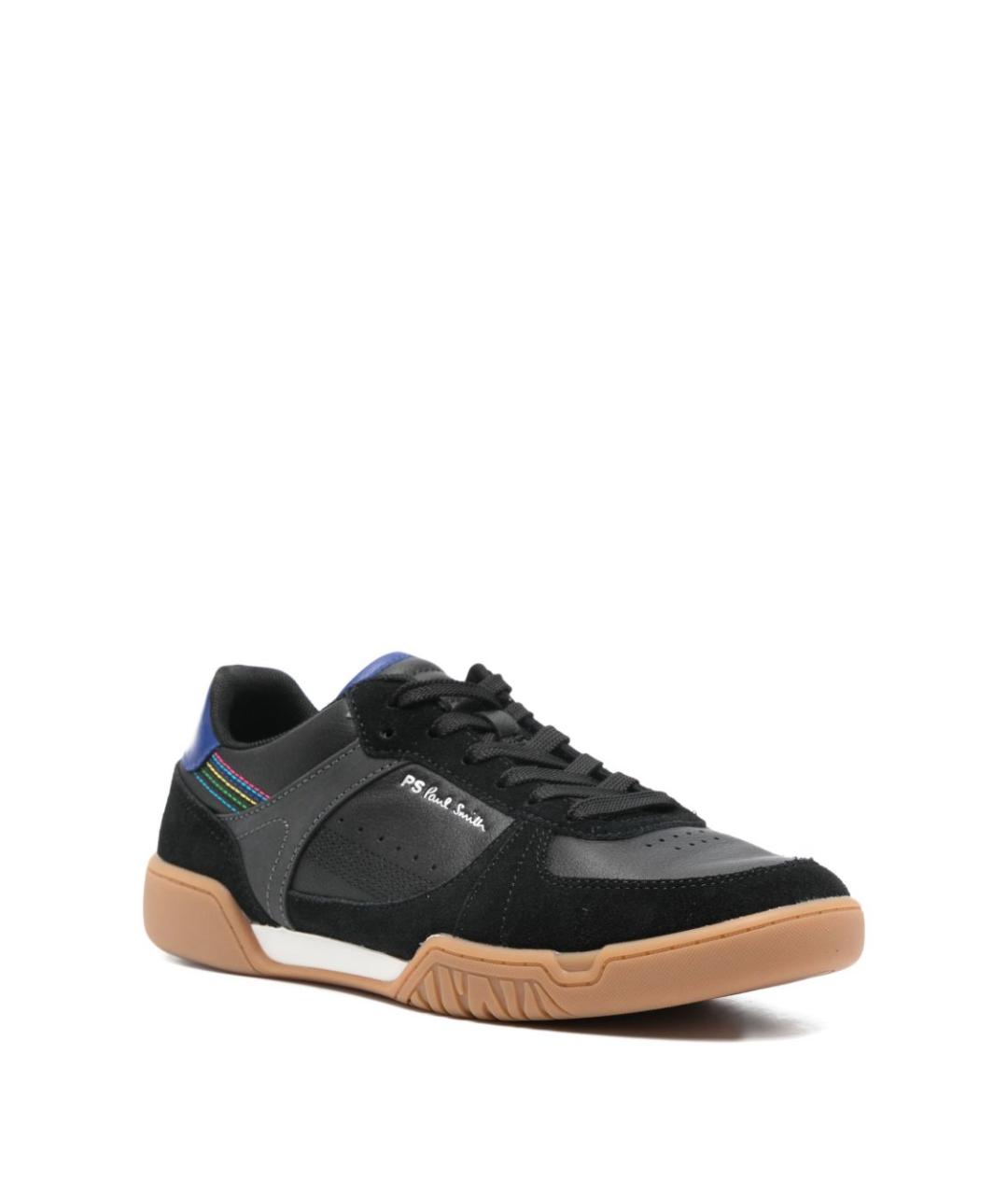 PS BY PAUL SMITH Черные кожаные низкие кроссовки / кеды, фото 4