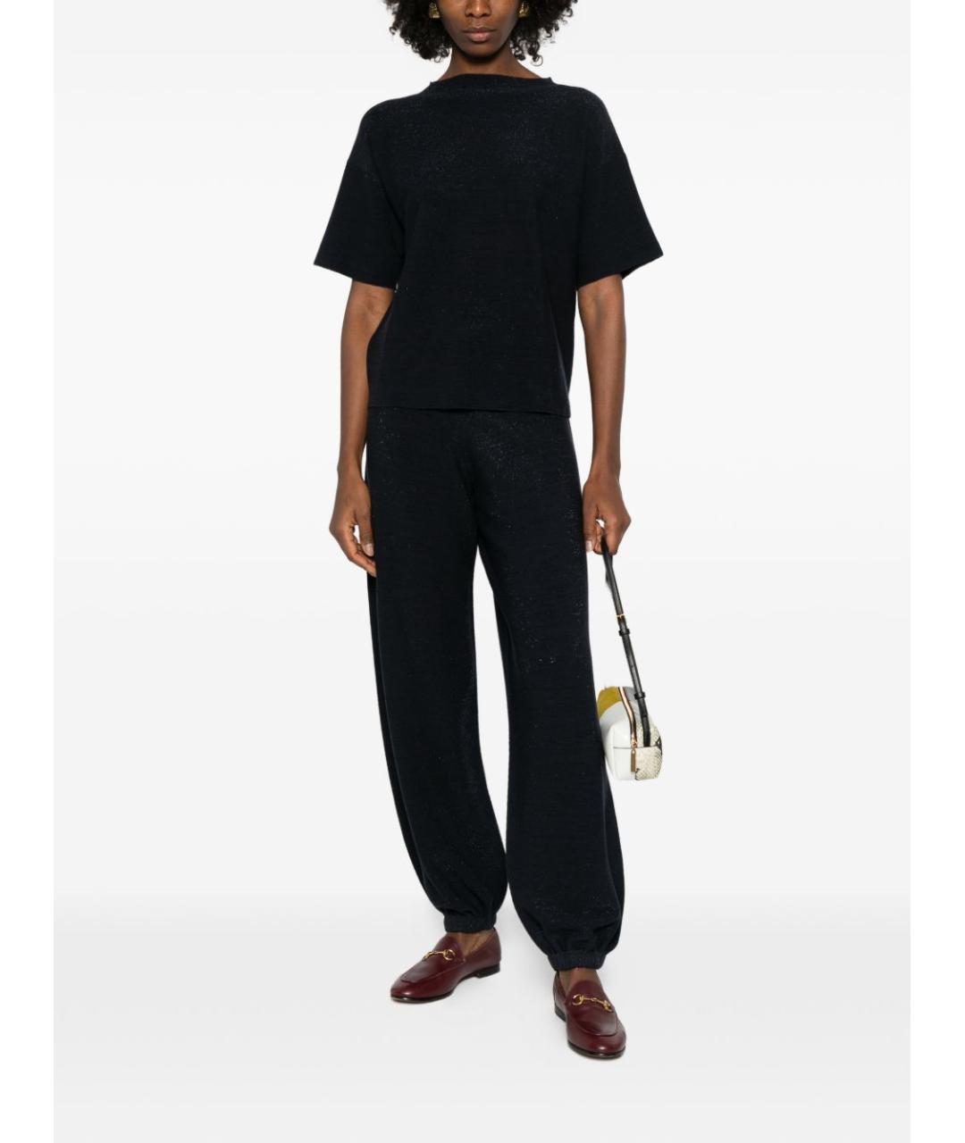 FABIANA FILIPPI Темно-синие шерстяные прямые брюки, фото 5