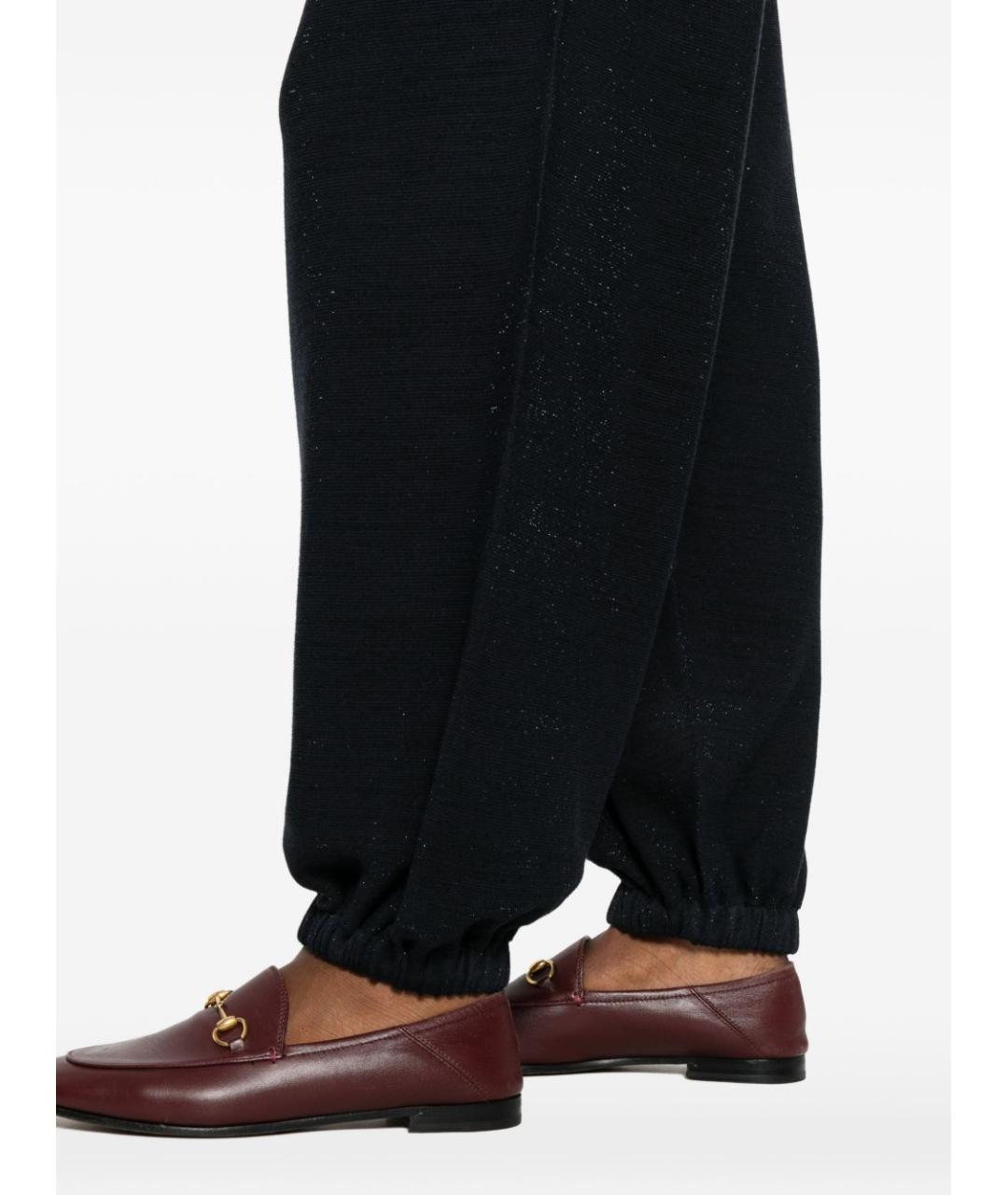 FABIANA FILIPPI Темно-синие шерстяные прямые брюки, фото 4