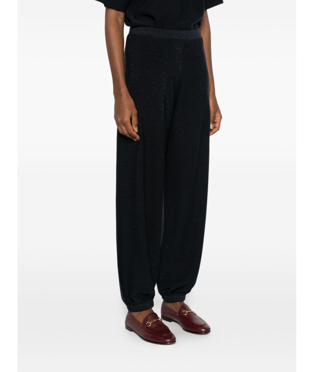 FABIANA FILIPPI Темно-синие шерстяные прямые брюки, фото 3