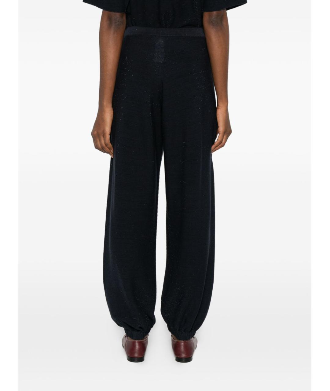 FABIANA FILIPPI Темно-синие шерстяные прямые брюки, фото 2