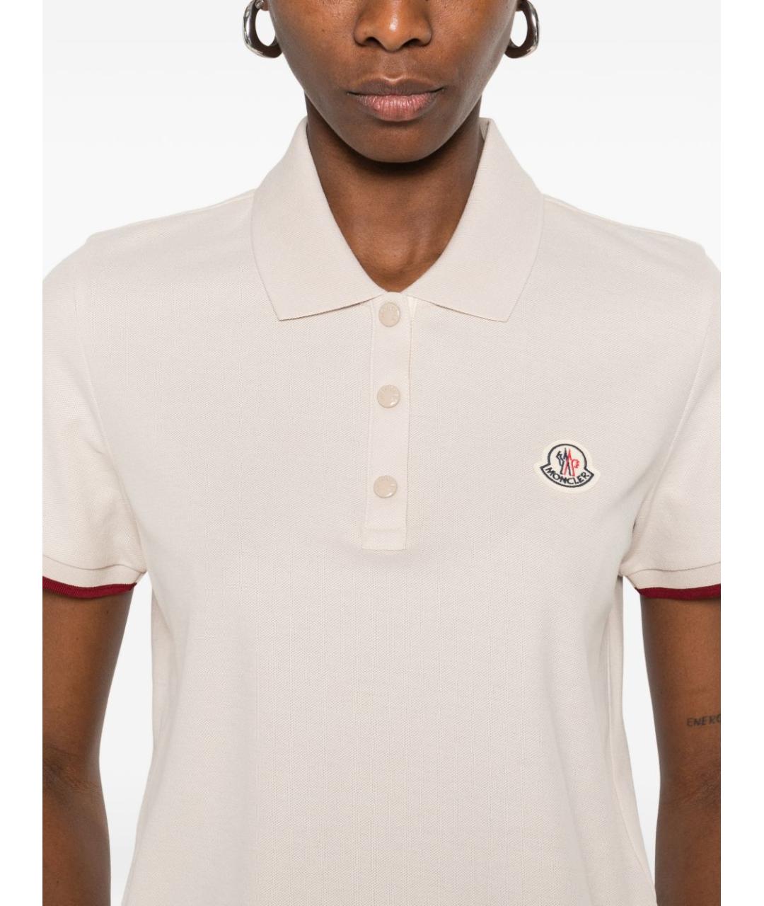 MONCLER Бежевая хлопковая футболка, фото 3