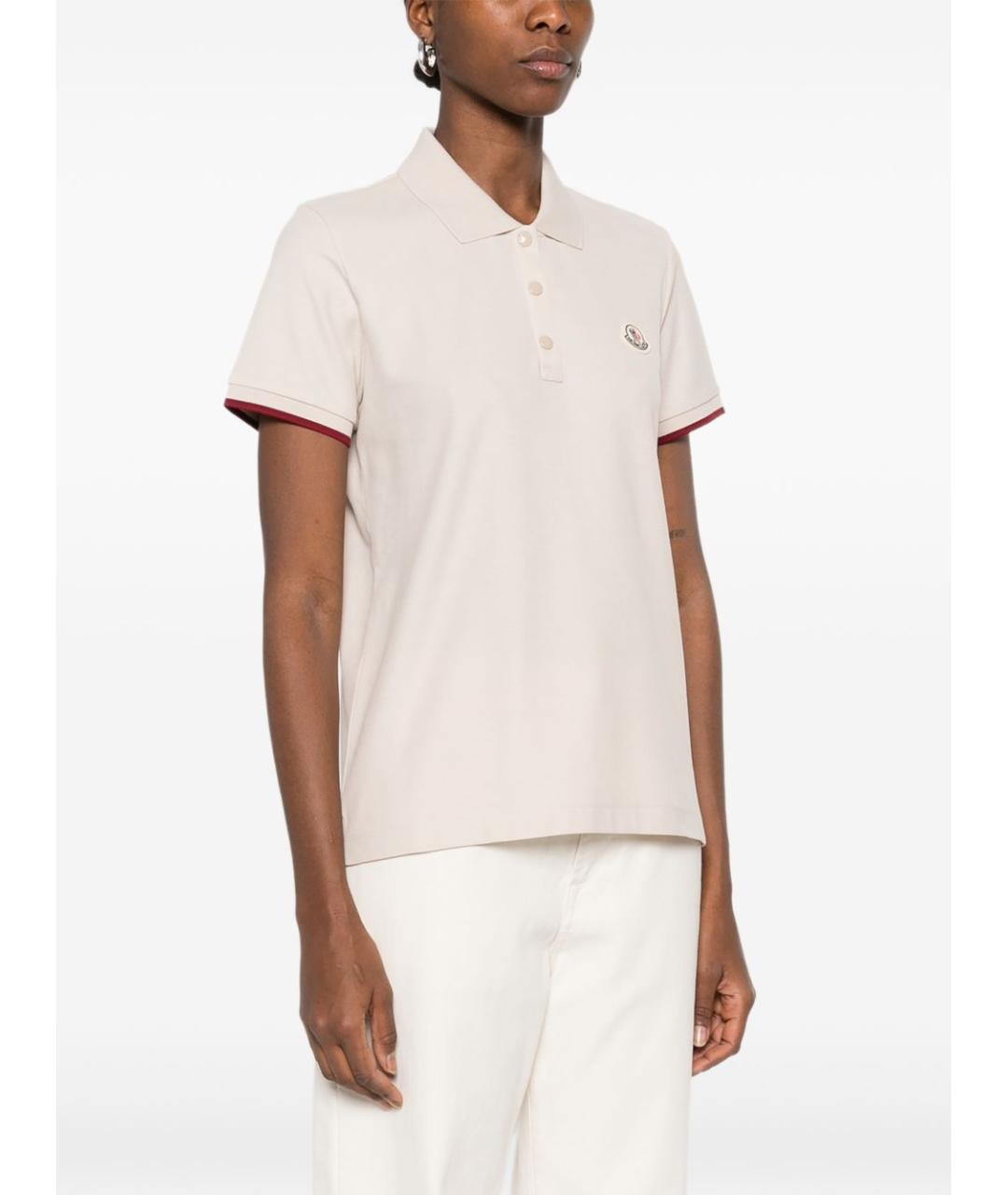 MONCLER Бежевая хлопковая футболка, фото 5